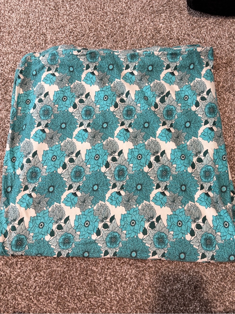 Floral Print Turquoise White Blanket
